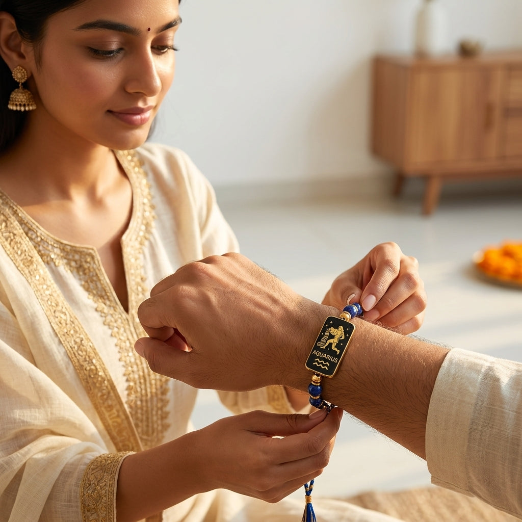 Aquarius Rashi Rakhi | Blue Lapis Lazuli