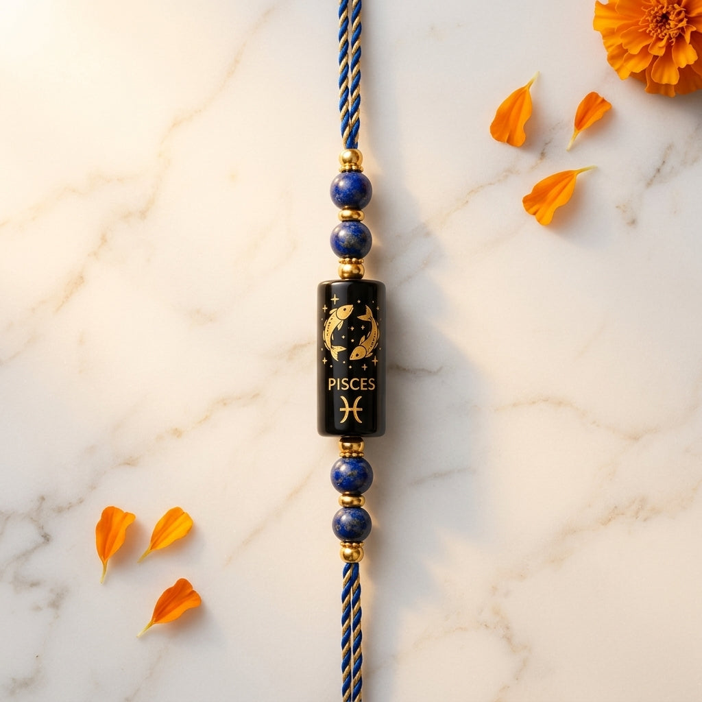 Pisces Zodiac Rakhi | Blue Lapis Lazuli