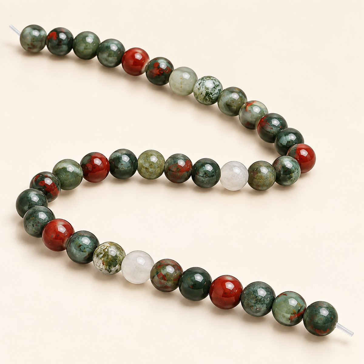 African Bloodstone String — alternate strand view