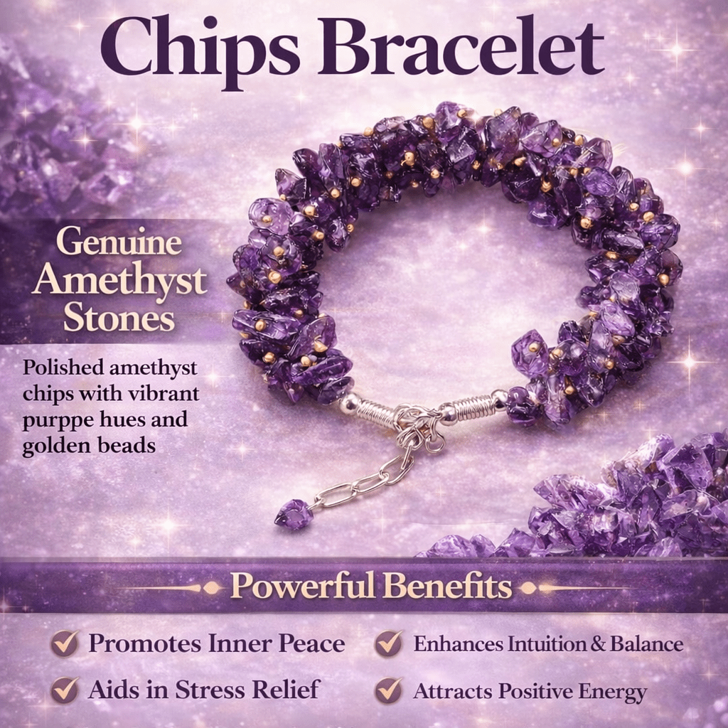 Amethyst Chips Bracelet - GOOD HABITSS