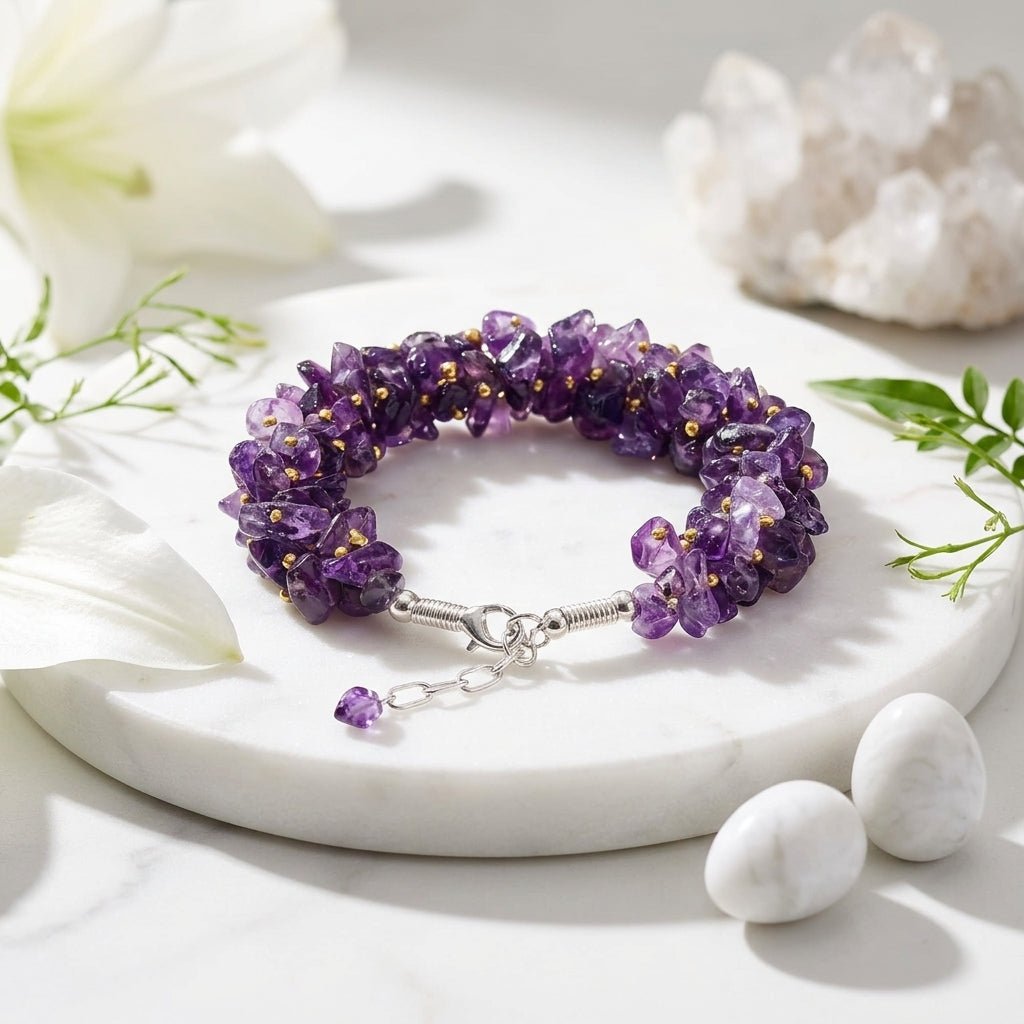 Amethyst Chips Bracelet - GOOD HABITSS