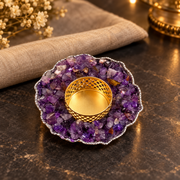 Amethyst Crystal Candle Holder — table styling