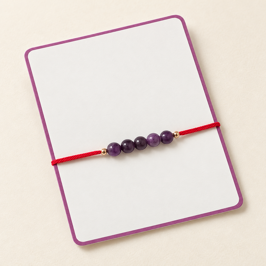 Amethyst Rakhi – Natural Crystal-Inspired Raksha Bandhan Gift — product detail