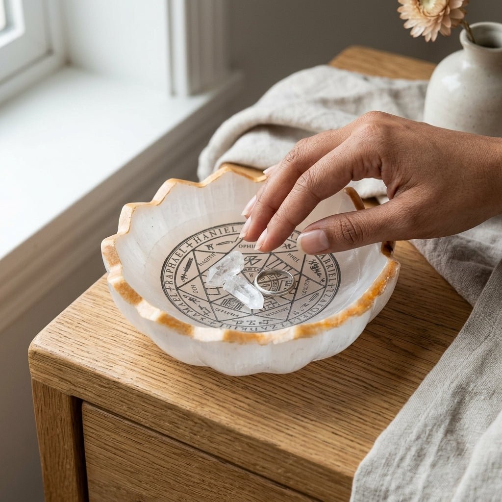 Archangel Protection Energy Selenite Bowl - GOOD HABITSS