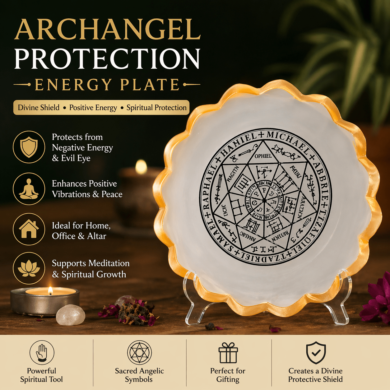 Archangel Protection Energy Selenite Bowl - GOOD HABITSS