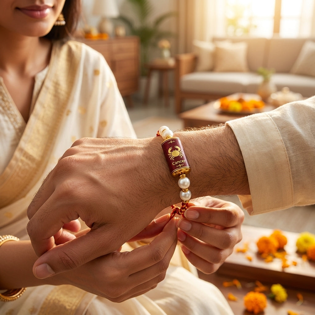 Cancer Rashi Rakhi | Pearl (Moti)