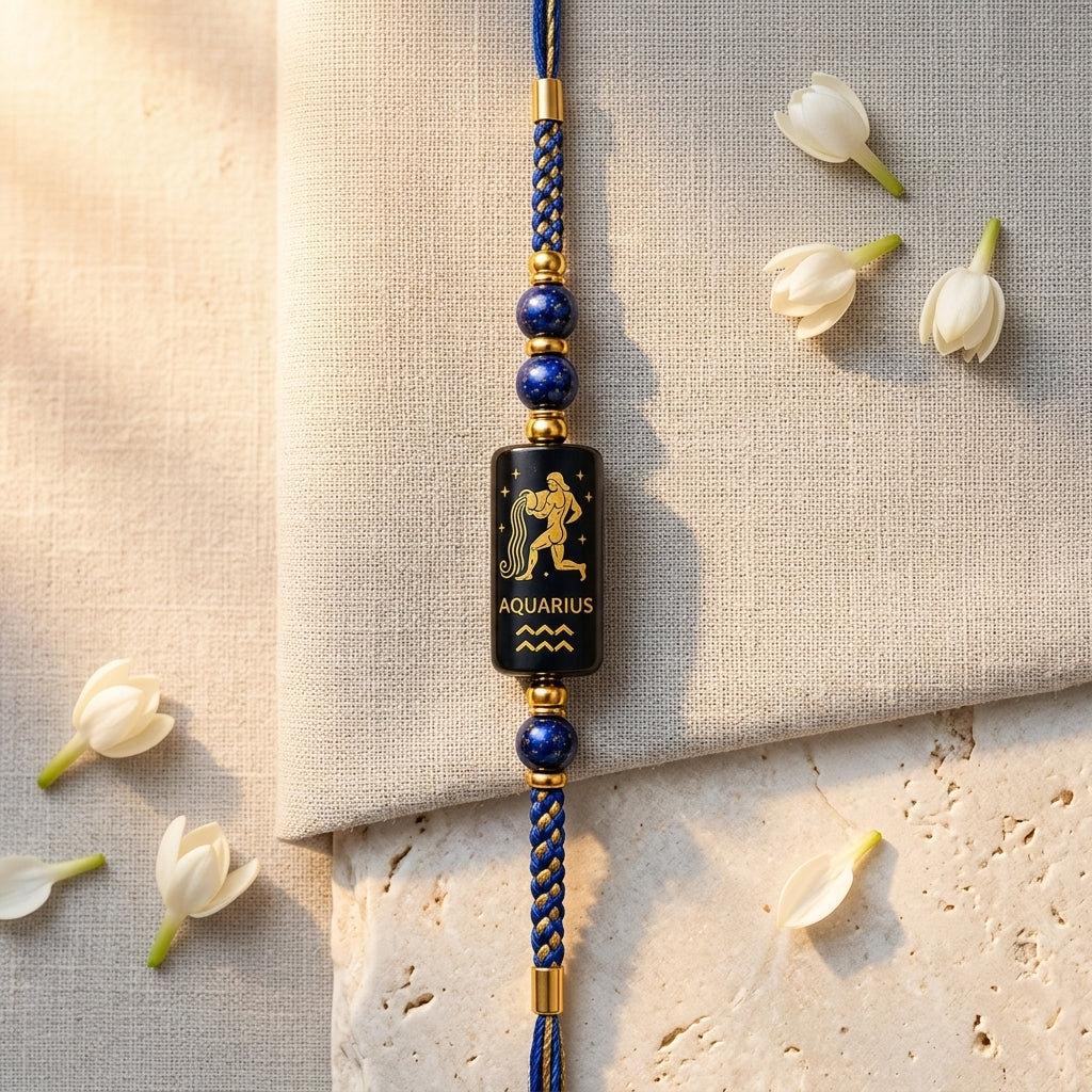 Aquarius Rashi Rakhi | Blue Lapis Lazuli