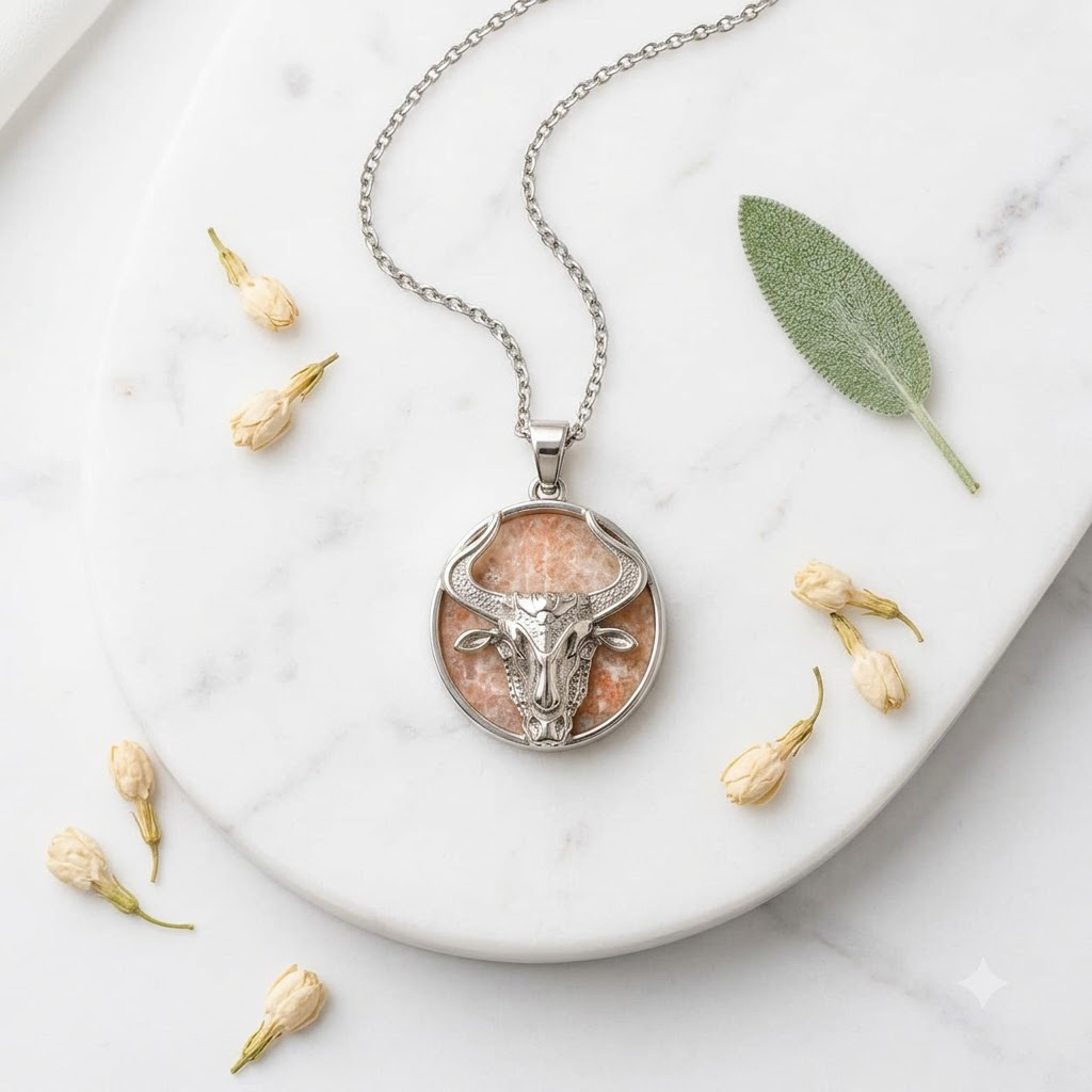 Taurus Zodiac Pendant | Strength, Stability & Success Crystal Necklace