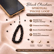Black Obsidian Spiritual Phone Loop - GOOD HABITSS