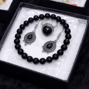 Black Onyx Healing Crystal Jewelry Set - GOOD HABITSS