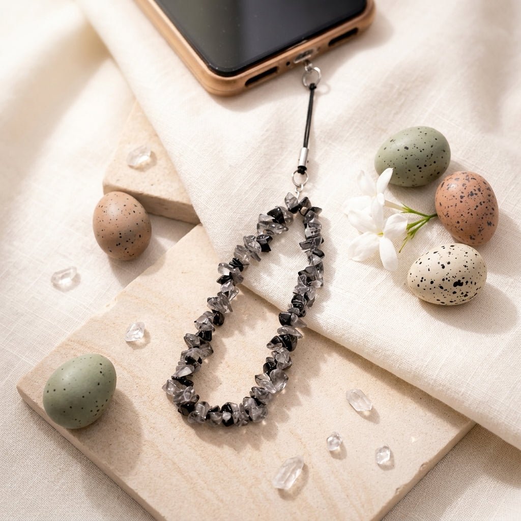 Black Rutile Spiritual Phone Loop - GOOD HABITSS