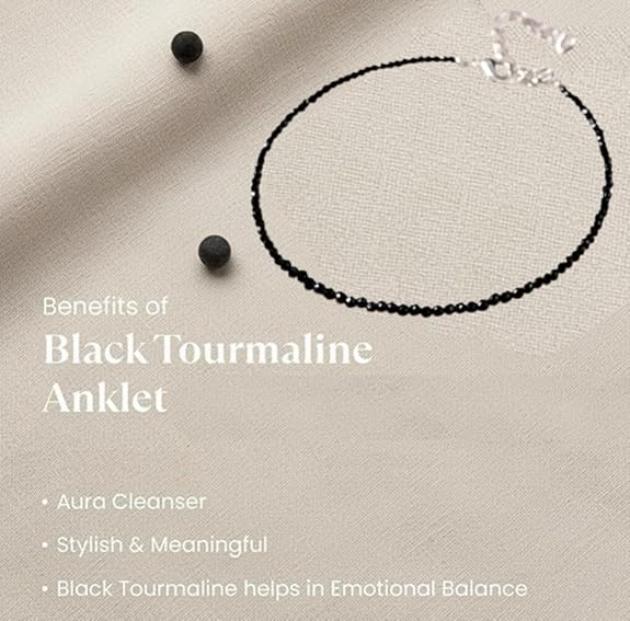 Black Tourmaline Anklet - GOOD HABITSS