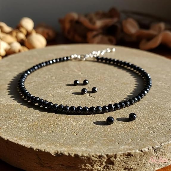 Black Tourmaline Anklet - GOOD HABITSS