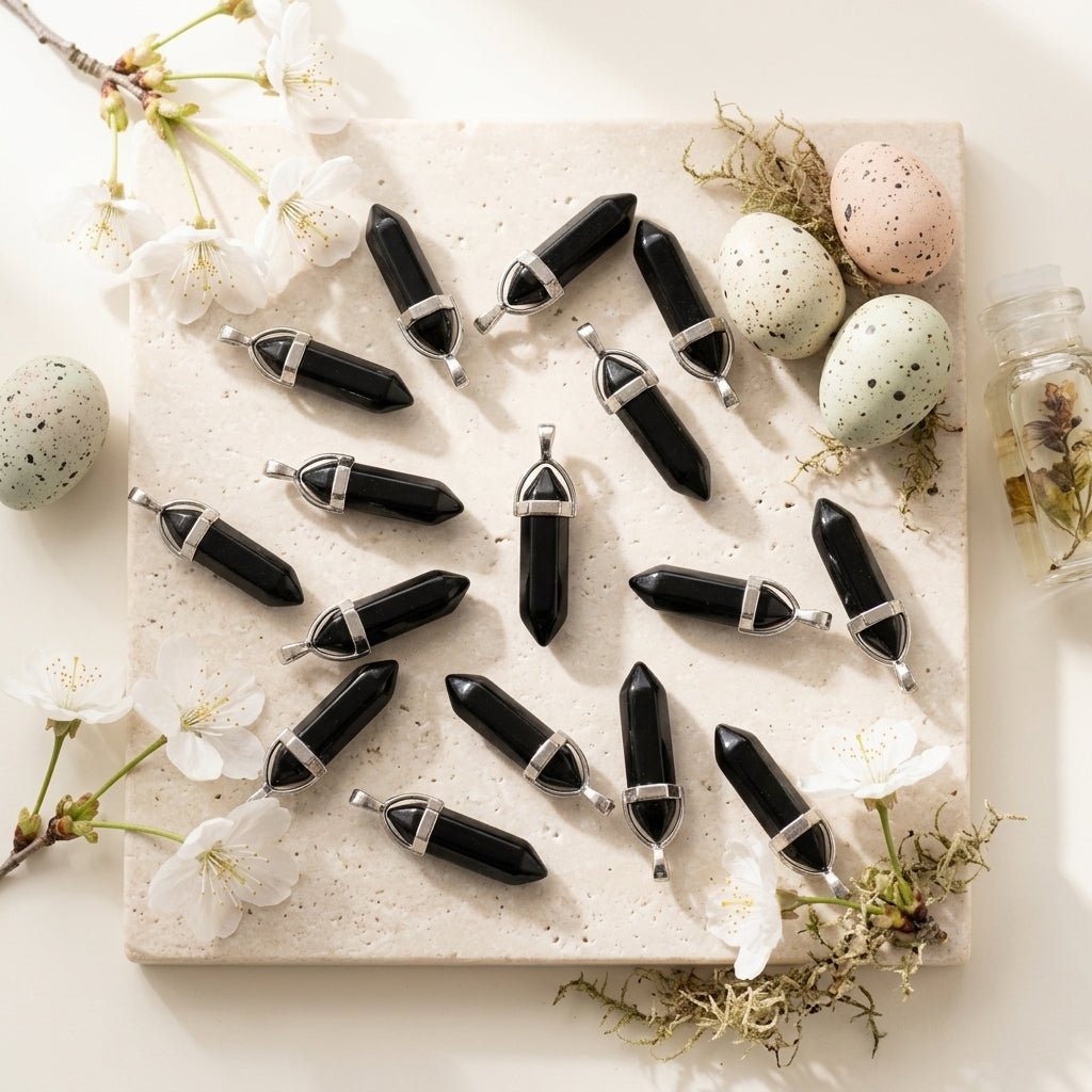 Black Tourmaline Pencil Pendant - GOOD HABITSS