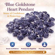 Blue Goldstone Heart Crystal Pendant - GOOD HABITSS