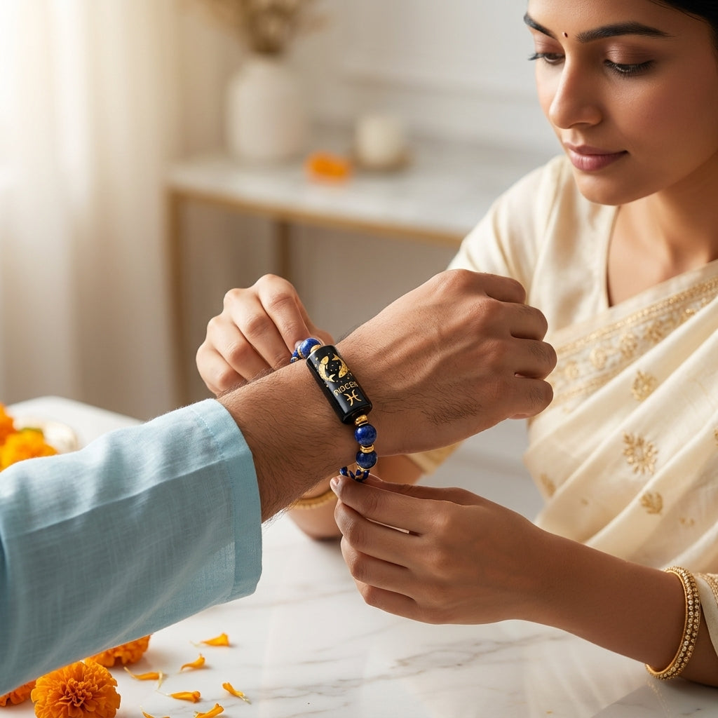 Pisces Zodiac Rakhi | Blue Lapis Lazuli