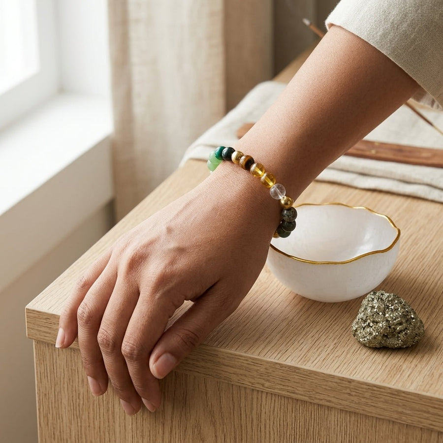 Bracelet, Pyrite & Selenite Crystal Gift Set