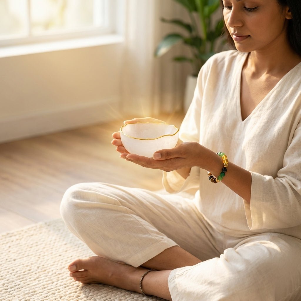 Bracelet, Pyrite & Selenite Crystal Gift Set