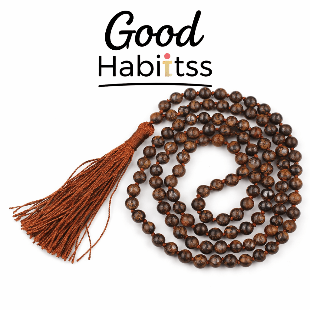 Bronzite Mala Necklace Knotted 108 Mala Beads, 108 Prayer Beads, Buddhist Meditation Mala - GOOD HABITSS