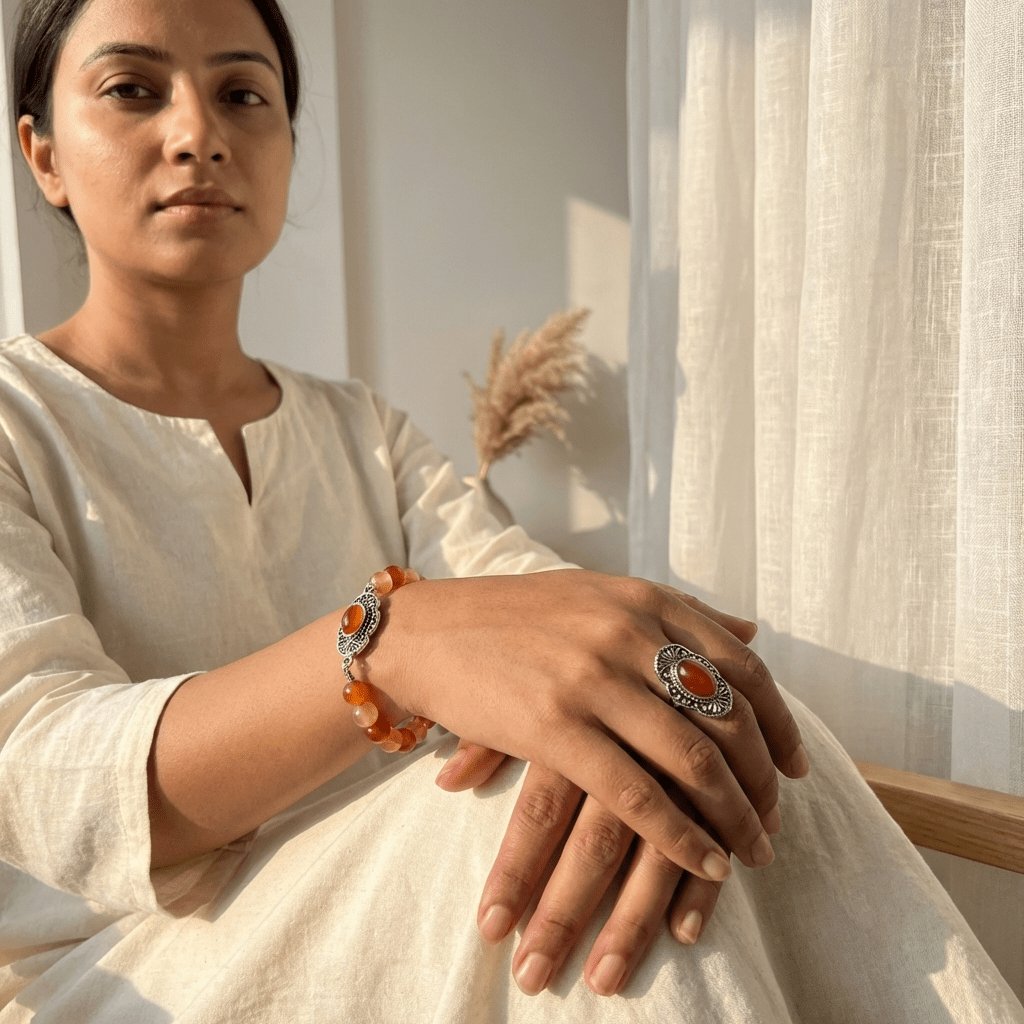 Carnelian Healing Crystal Jewelry Set - GOOD HABITSS