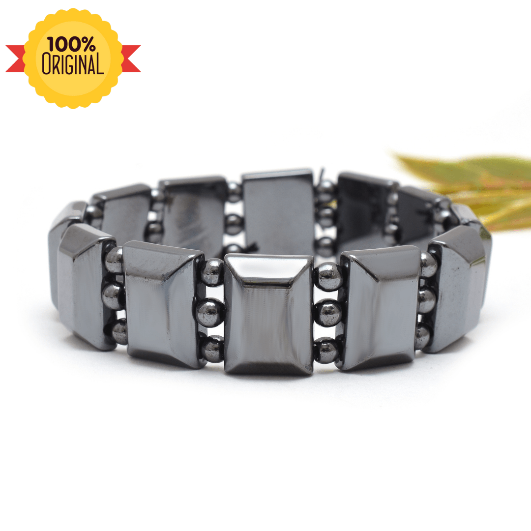Chunky Rectangular Hematite Bracelet – Grounding Stone Jewelry for Men & Women - GOOD HABITSS