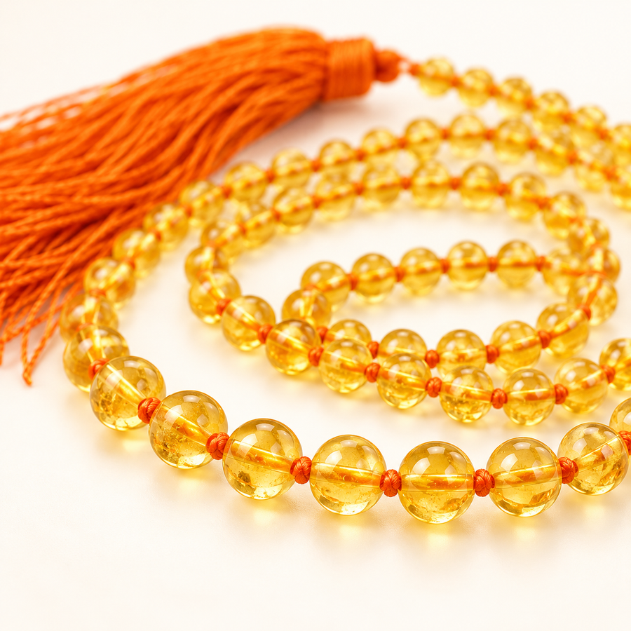 Citrine Bead Necklace — bead close-up