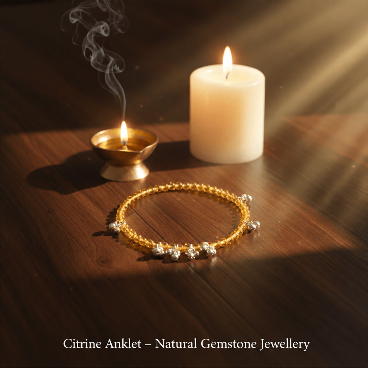 Citrine Anklet – Natural Gemstone Jewellery — product details