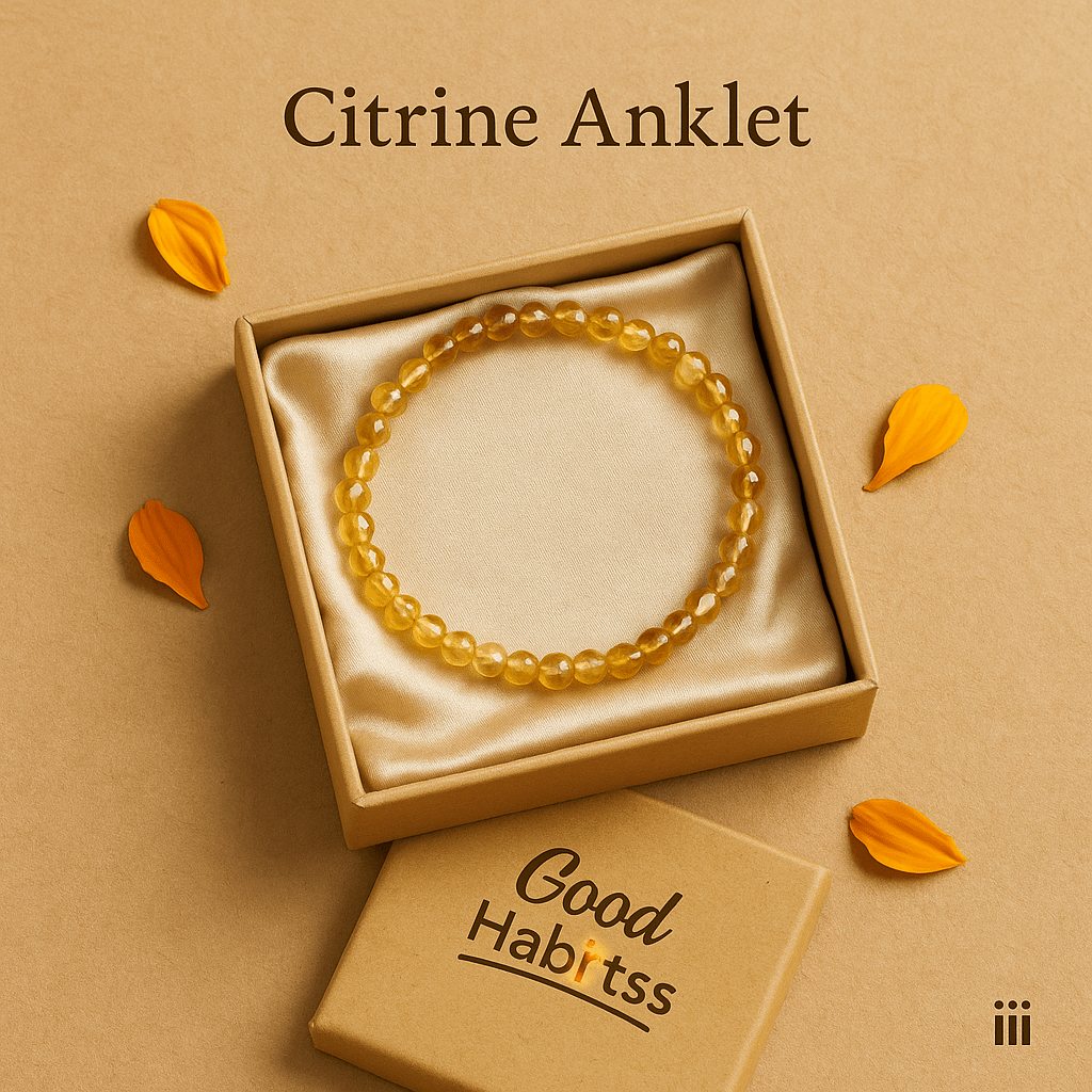 Citrine Anklet - GOOD HABITSS