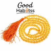 Citrine Dyed Mala Necklace 108 Mala Beads, 108 Prayer Beads, Buddhist Meditation Mala - GOOD HABITSS