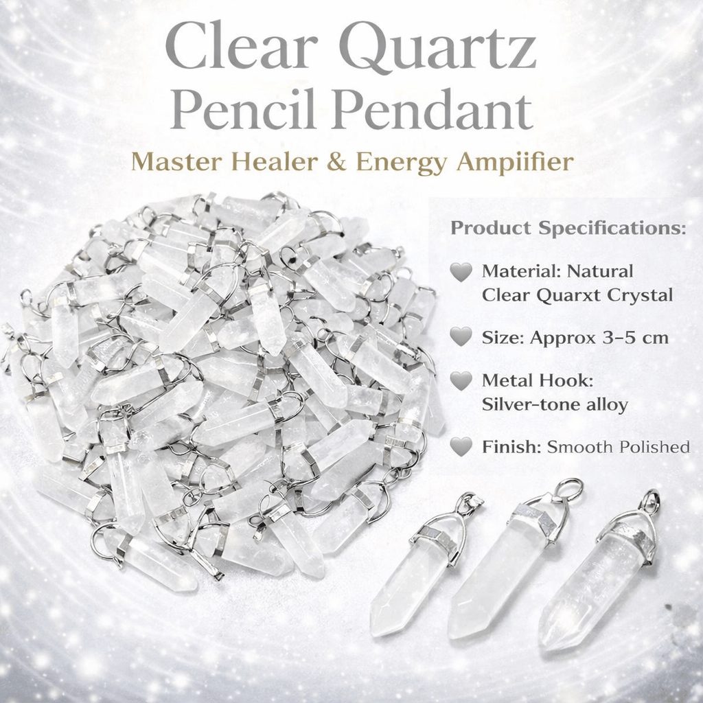 Clear Quartz Pencil Pendant - GOOD HABITSS