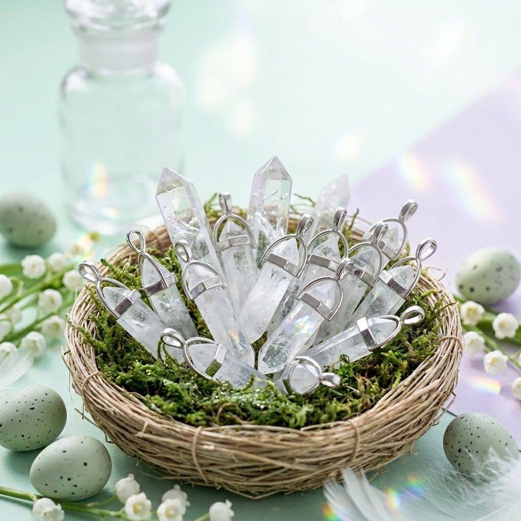 Clear Quartz Pencil Pendant - GOOD HABITSS