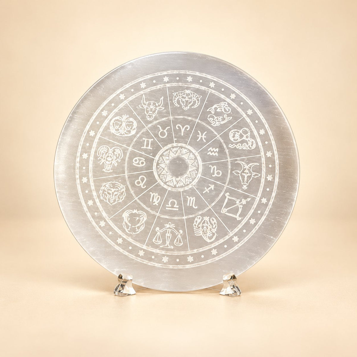 Crystal Bead Bracelet & Selenite Display Plate Set — product detail