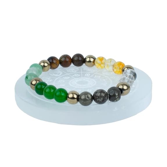 Crystal Bead Bracelet & Selenite Display Plate Set