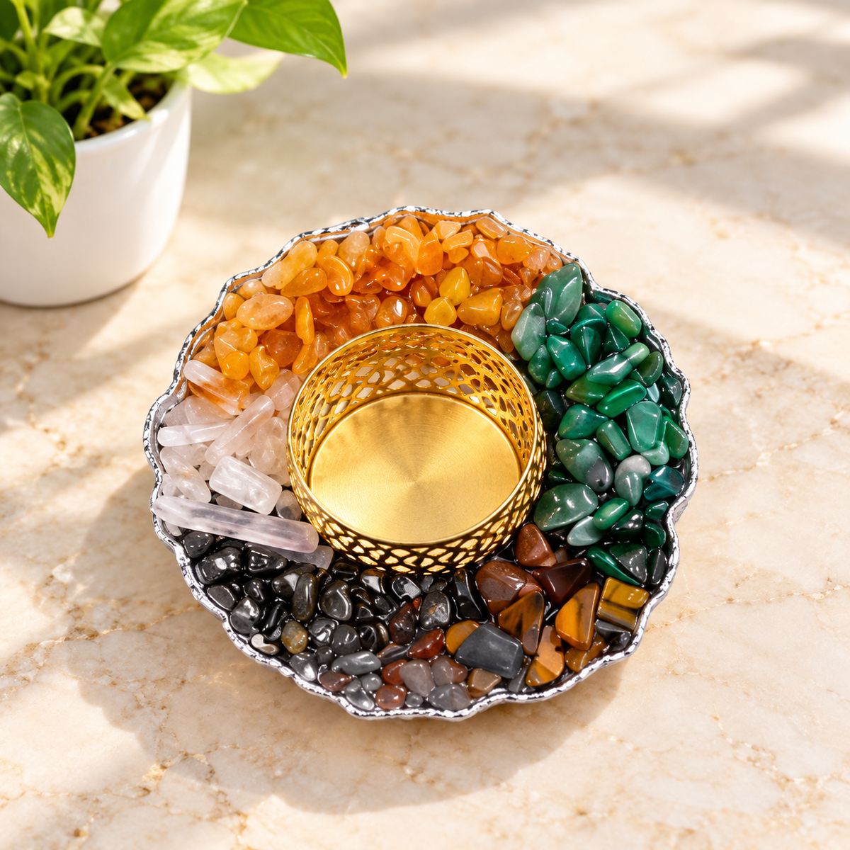 Crystal Candle Holder — console display