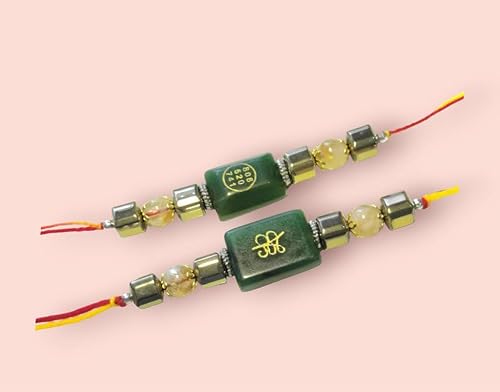 Crystal Green Jade Stone Money Switch Word Zibu Symbol Rakhi