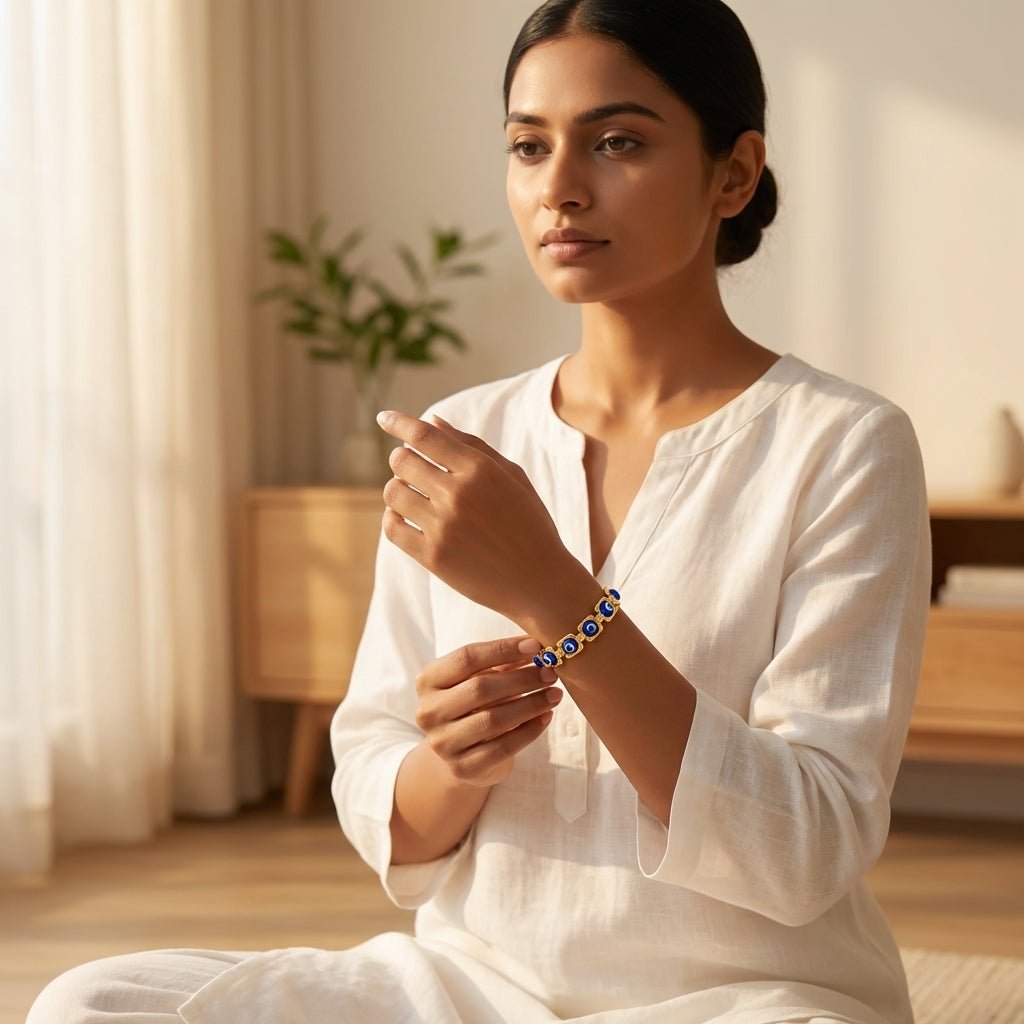 Evil Eye Protection Metal Bracelet - GOOD HABITSS