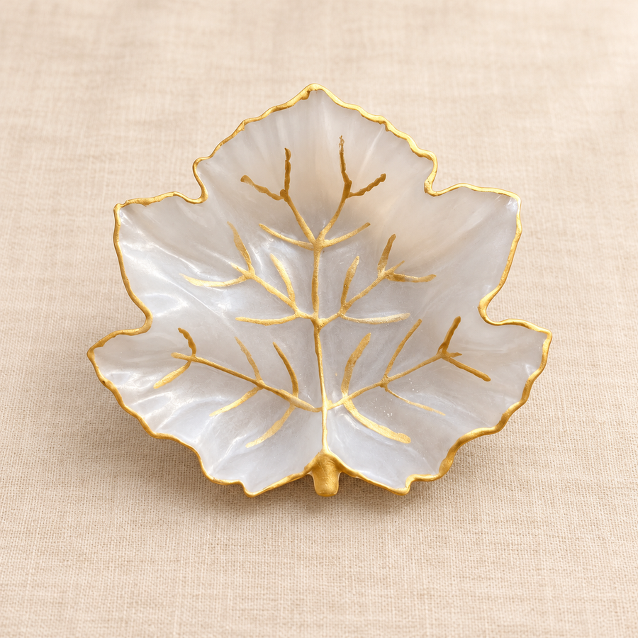 Selenite Flower Tray – Decorative Crystal Décor on cream linen