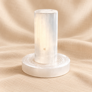 Selenite Wand – Natural Crystal Décor on cream linen