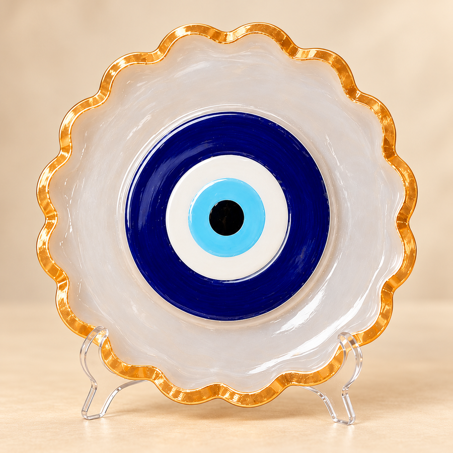 Eye-Motif & Symbol Selenite Plate – Traditional Symbol Décor — product detail