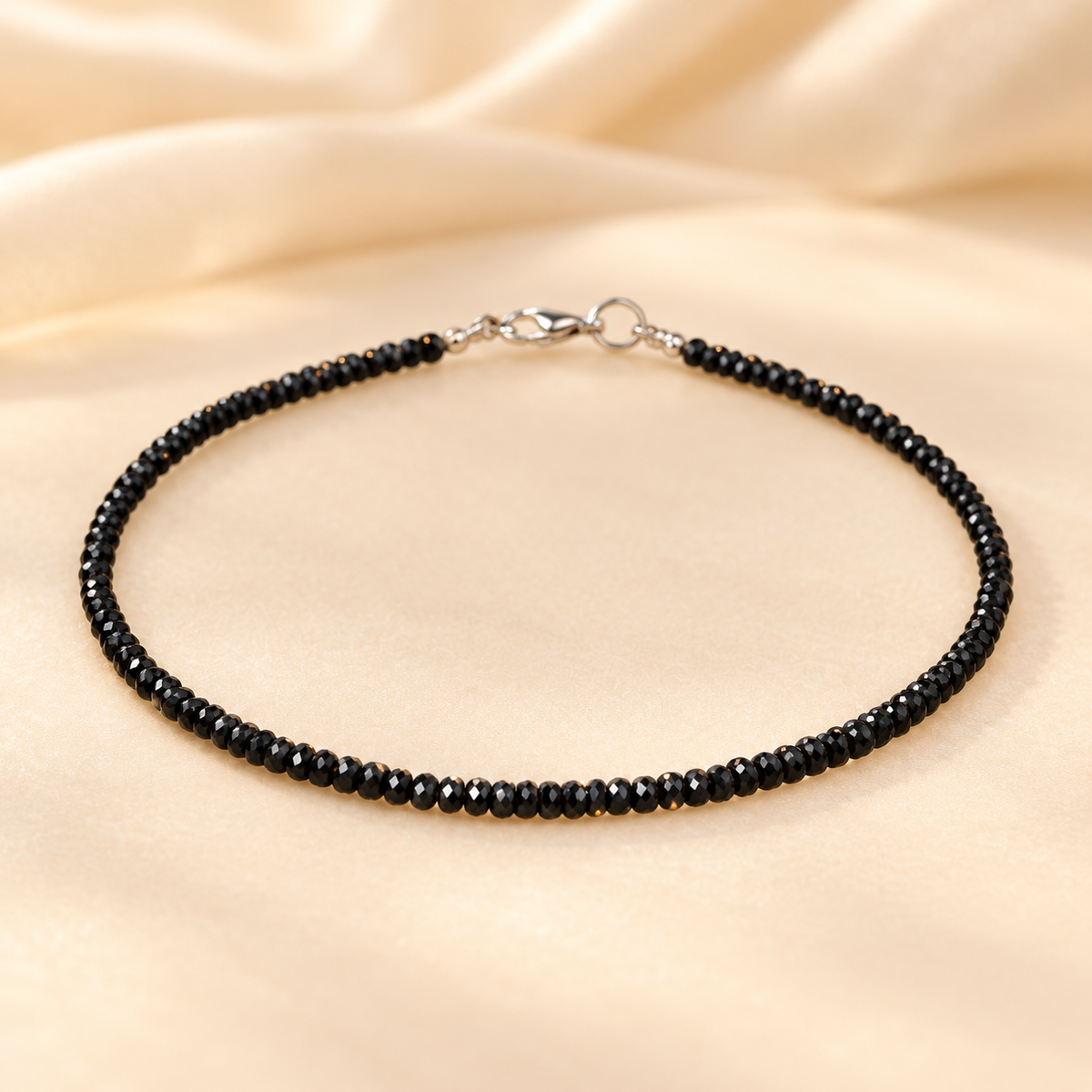 Faceted Black Anklet – Gemstone-Inspired Jewellery — product detail