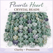Fluorite Heart Crystal Beads Line - GOOD HABITSS
