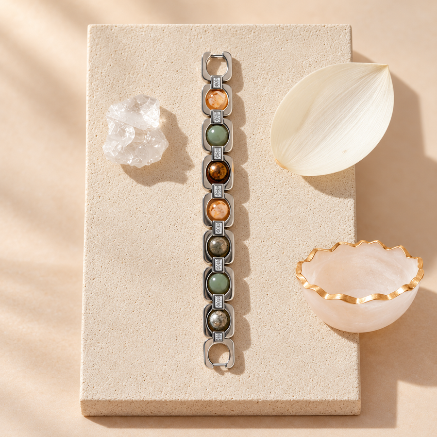 Four-Crystal Bracelet & Selenite Bowl Set — product detail