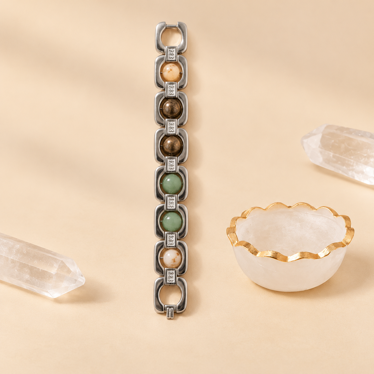 Four-Crystal Bracelet & Selenite Bowl Set — product detail
