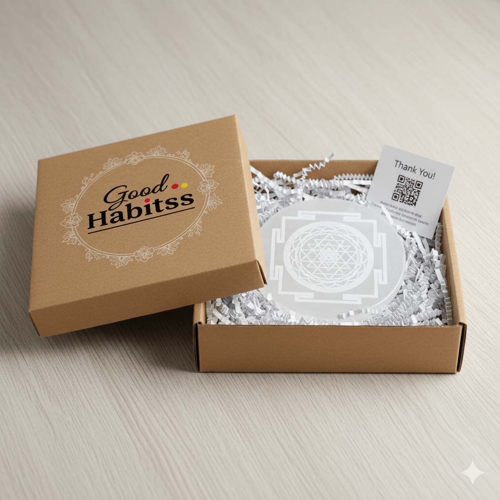 Geometric Motif on Selenite Plate – Traditional Symbol Décor