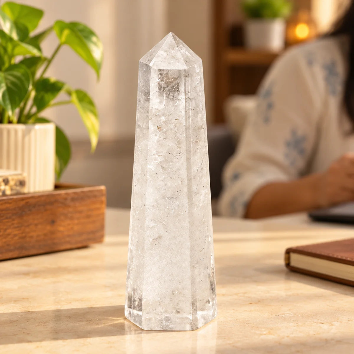 Clear Quartz Crystal Tower — AI-generated lifestyle illustration