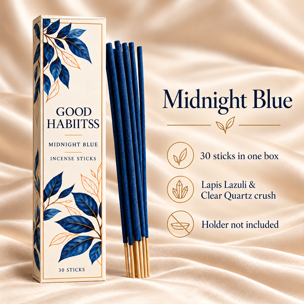 Lapis Lazuli & Clear Quartz Incense Sticks – Box of 30