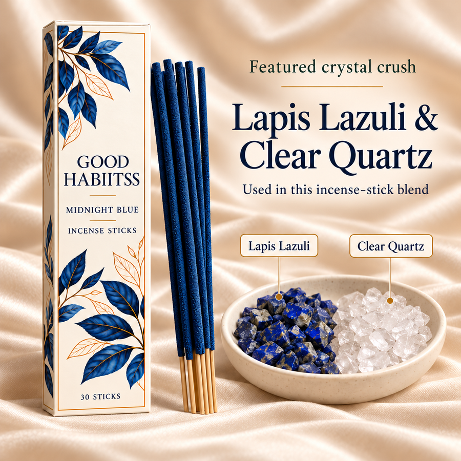 Lapis Lazuli & Clear Quartz Incense Sticks – Box of 30