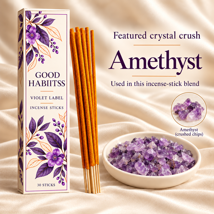 Amethyst Incense Sticks – Box of 30