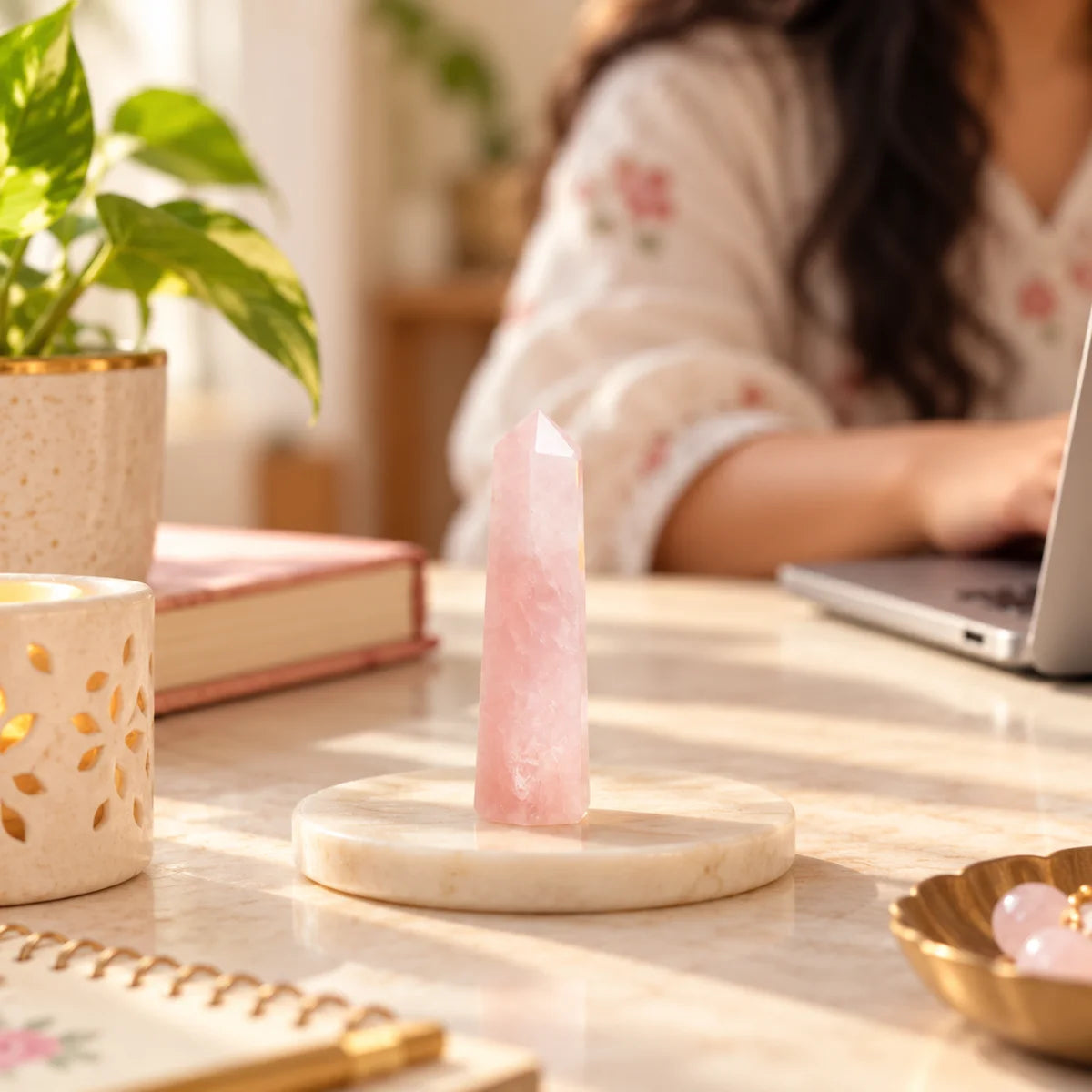 Rose Quartz Tower — AI-generated lifestyle illustration