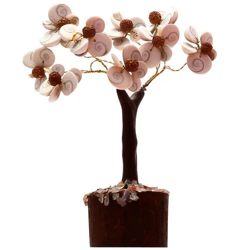Gomti Chakra Tree with Beads Rudraksha (White and Brown)